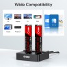 SSK M.2 NVMe Clone SSD Station d’Accueil, 20 Gbit/s Dual-Bay Boîtier SSD NVME USB3.2 Gen2X2 M.2 Duplicateur sans Outil pour clé 