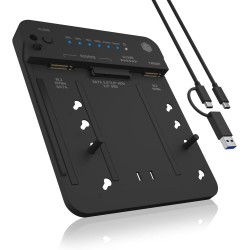 ICY BOX HDD/M.2 NVMe SSD Docking Station USB 3.2 Gen 2 (10 Gbit/s), Disques Dur Station de Clonage & Lecteur (SATA 2.5/3.5" & M.