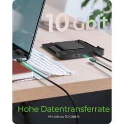 ICY BOX HDD/M.2 NVMe SSD Docking Station USB 3.2 Gen 2 (10 Gbit/s), Disques Dur Station de Clonage & Lecteur (SATA 2.5/3.5" & M.