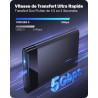 POSUGEAR Boitier Disque Dur 2.5 Pouces, USB 3.0 Boitier Externe Disque 5Gbps pour SATA HDD et SSD de 2,5'' et 7 mm/9.5 mm, Boiti