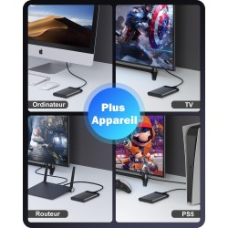 POSUGEAR Boitier Disque Dur 2.5 Pouces, USB 3.0 Boitier Externe Disque 5Gbps pour SATA HDD et SSD de 2,5'' et 7 mm/9.5 mm, Boiti