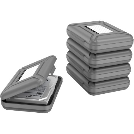 Orico housse pour disque dur de 3,5 pouces (lot de 5) - boîte étui de protection compatible avec western digital wd seagate tosh