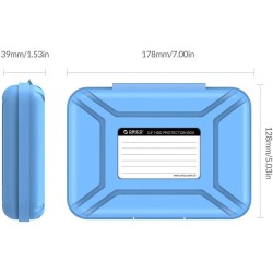 ORICO 3.5 "Antistatique intégré Pad de Protection Antichoc/Disque Dur (HDD) ou SSD (PHX35) Boîte de Rangement - Bleu