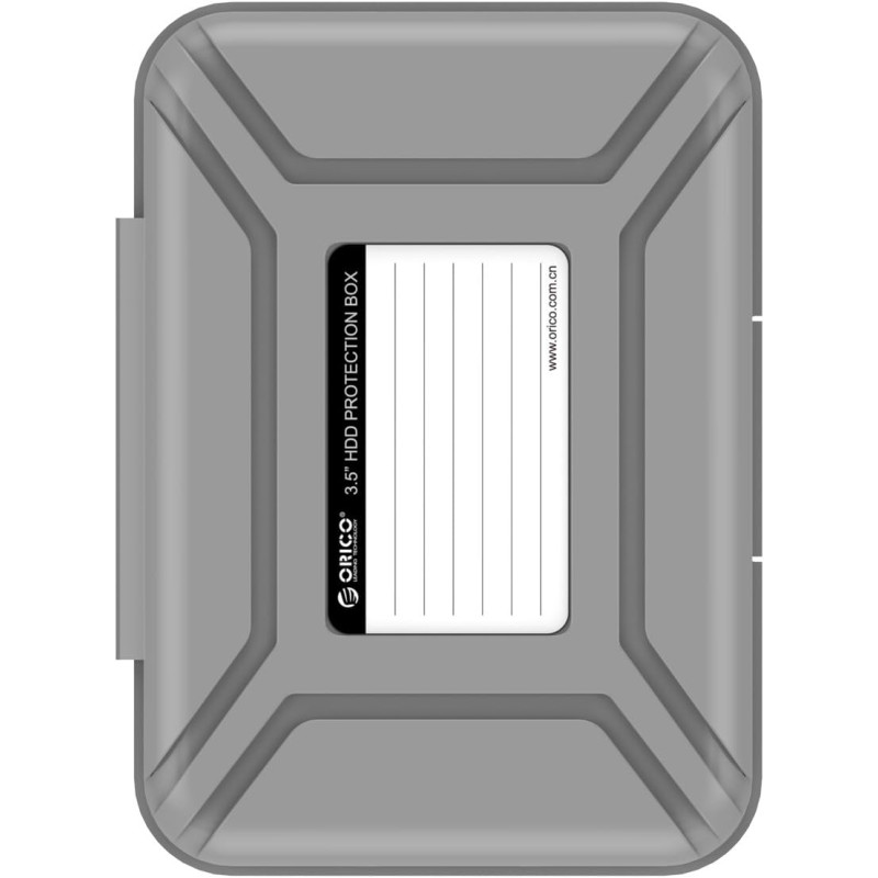 ORICO Boîtier de Protection 3.5 Pouces/Étui de Rangement pour Disque Dur (HDD) ou SSD (PHX35) - Gris