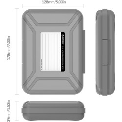 ORICO Boîtier de Protection 3.5 Pouces/Étui de Rangement pour Disque Dur (HDD) ou SSD (PHX35) - Gris