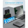 ICY BOX Station d’Accueil USB 3.2 pour SSD ou Dique Dur de 2,5 ou 3,5 Pouces, SATA, UASP, Adaptateur/Boitier Disque Dur Interne 
