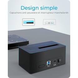 ICY BOX Station d’Accueil USB 3.2 pour SSD ou Dique Dur de 2,5 ou 3,5 Pouces, SATA, UASP, Adaptateur/Boitier Disque Dur Interne 
