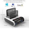 WAVLINK Station d'accueil pour Disque Dur USB pour SSD HDD SATA 2,5 ou 3,5 Pouces, Fonction de clonage Hors Ligne, Lecteur de Ca