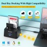WAVLINK Station d'accueil USB 3.0 vers SATA Double Baie pour Disque Dur SATA 2,5" et 3,5" SATA et SSD, UASP optimisé et Prend en