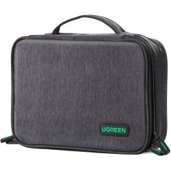 Uvert sac câble multifonctionnel rangement électronique pochette protection de voyage organisateur 2 couches pour tablette charg