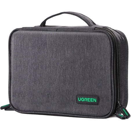 Uvert sac câble multifonctionnel rangement électronique pochette protection de voyage organisateur 2 couches pour tablette charg