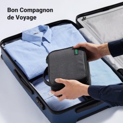 Uvert sac câble multifonctionnel rangement électronique pochette protection de voyage organisateur 2 couches pour tablette charg