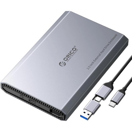 ORICO Boîtier Disque Dur 2.5 Aluminium USB-C 3,2 6Gbps de Boîtier SSD Externe pour 2,5" 3,5" SATA HDD SSD Maximum 6 to avec USB 