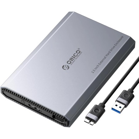 ORICO Aluminium Boîtier Disque Dur 2,5 USB 3.0, 5Gbps Externe HDD Boitier pour 2,5 Pouces SATA HDD SSD jusqu'à 6 to, Câble USB, 