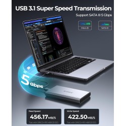ORICO Aluminium Boîtier Disque Dur 2,5 USB 3.0, 5Gbps Externe HDD Boitier pour 2,5 Pouces SATA HDD SSD jusqu'à 6 to, Câble USB, 