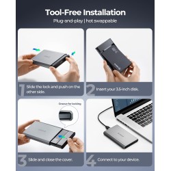 ORICO Aluminium Boîtier Disque Dur 2,5 USB 3.0, 5Gbps Externe HDD Boitier pour 2,5 Pouces SATA HDD SSD jusqu'à 6 to, Câble USB, 