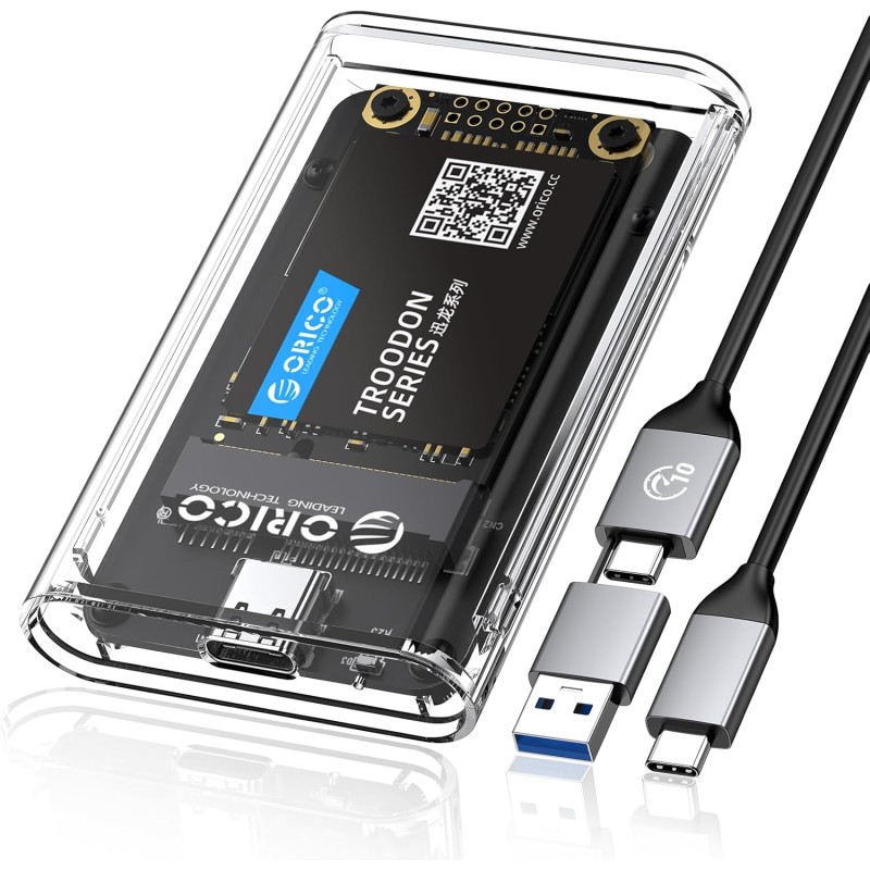 ORICO Boîtier mSATA SSD 5 Gbit/s, [sans Outil] Adaptateur mSATA vers USB 3.0 pour 3050 SSD, avec Câble USB, 2 TB Max-TC10