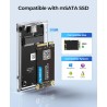 ORICO Boîtier mSATA SSD 5 Gbit/s, [sans Outil] Adaptateur mSATA vers USB 3.0 pour 3050 SSD, avec Câble USB, 2 TB Max-TC10