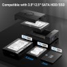 FIDECO Boîtier de Disque Dur 3,5, USB 3.0 vers SATA Station d'accueil du Disque Dur, Boîtier Externe Disque Dur pour Disque Dur 