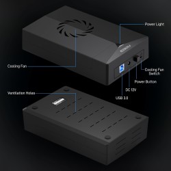 FIDECO Boîtier de Disque Dur 3,5, USB 3.0 vers SATA Station d'accueil du Disque Dur, Boîtier Externe Disque Dur pour Disque Dur 