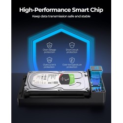ORICO USB 3.0 Boîtier Disque Dur Externe, pour Disque Dur/SSD SATA 3,5/2,5 Pouces Jusqu'à 20 to, Boîtier de Disque Dur 3,5'' san