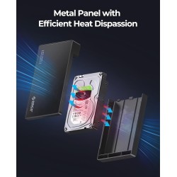 ORICO USB 3.0 Boîtier Disque Dur Externe, pour Disque Dur/SSD SATA 3,5/2,5 Pouces Jusqu'à 20 to, Boîtier de Disque Dur 3,5'' san