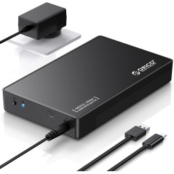 ORICO Boîtier de Disque Dur Externe 3,5" SATA III vers USB3.1 Type C pour HDD Installation sans Outil Prend en Charge UASP et Di