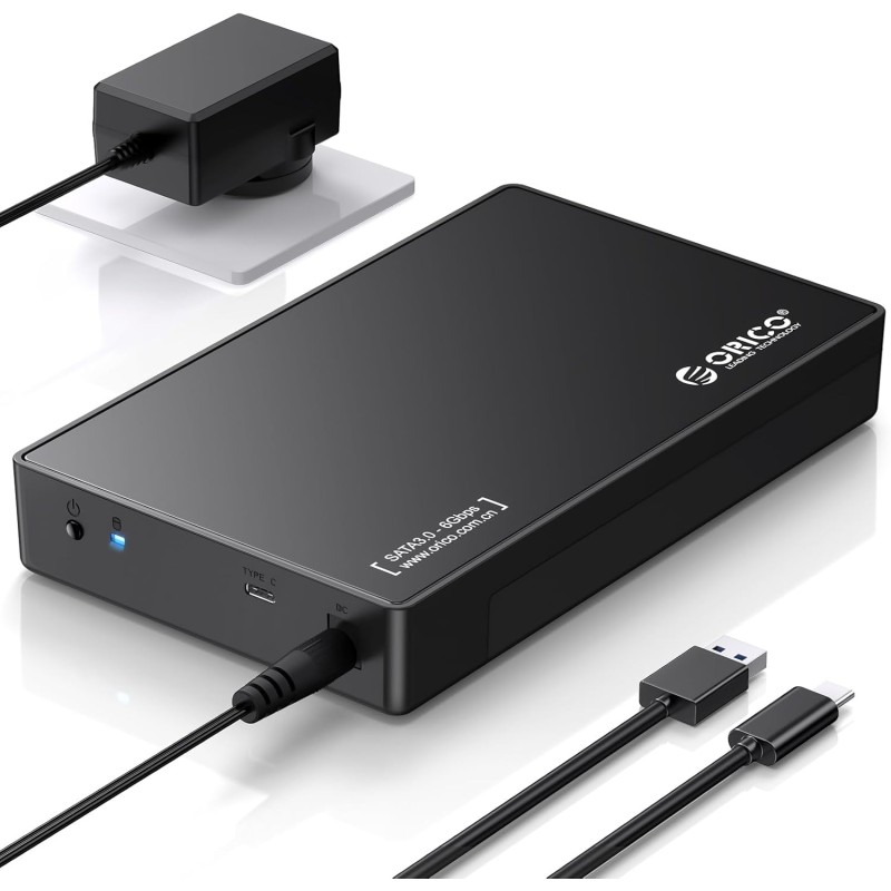 ORICO Boîtier de Disque Dur Externe 3,5" SATA III vers USB3.1 Type C pour HDD Installation sans Outil Prend en Charge UASP et Di