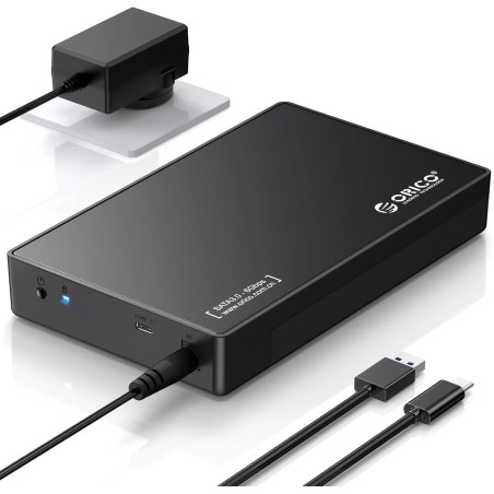 ORICO Boîtier de Disque Dur Externe 3,5" SATA III vers USB3.1 Type C pour HDD Installation sans Outil Prend en Charge UASP et Di