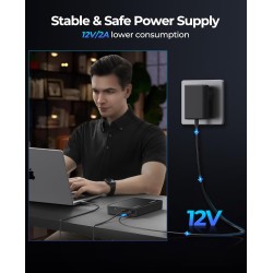 ORICO Boîtier de Disque Dur Externe 3,5" SATA III vers USB3.1 Type C pour HDD Installation sans Outil Prend en Charge UASP et Di