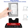 TCC-S862-DE USB 2.0 à SATA IDE Dual-Bay HDD Disque Dur Station d'accueil avec Lecteur de Cartes et Hub USB 2.0 pour 2.5 3.5 Pouc