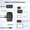 5Gbps Adaptateur Disque Dur USB 3.0 pour 2.5"/ 3.5" HDD/SSD, Convertisseur SATA et IDE Adaptateur de Disque Dur IDE/SATA pour Wi