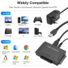 5Gbps Adaptateur Disque Dur USB 3.0 pour 2.5"/ 3.5" HDD/SSD, Convertisseur SATA et IDE Adaptateur de Disque Dur IDE/SATA pour Wi