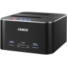 FIDECO Station d'accueil pour Disque Dur, USB 3.0 Aluminium Stations d'accueil pour Disque Dur 2,5"/3,5" SATA HDD SSD, Lecteur d