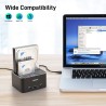 FIDECO Station d'accueil pour Disque Dur, USB 3.0 Aluminium Stations d'accueil pour Disque Dur 2,5"/3,5" SATA HDD SSD, Lecteur d