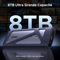 Uvert boîtier ssd m.2 nvme sata 20 gbps usb 3.2 gen 2 adaptateur disque dur externe aluminium pour 2230 2242 2260 2280 compatibl