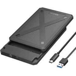 iDsonix Boîtier de Disque Dur 2,5 Pouces 6Gbps USB 3.1 vers SATA III Boîtier de Disque Dur Externe sans Outil pour Disque Dur SS