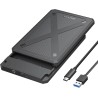iDsonix Boîtier de Disque Dur 2,5 Pouces 6Gbps USB 3.1 vers SATA III Boîtier de Disque Dur Externe sans Outil pour Disque Dur SS