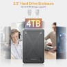 iDsonix Boîtier de Disque Dur 2,5 Pouces 6Gbps USB 3.1 vers SATA III Boîtier de Disque Dur Externe sans Outil pour Disque Dur SS