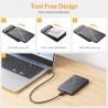 iDsonix Boîtier de Disque Dur 2,5 Pouces 6Gbps USB 3.1 vers SATA III Boîtier de Disque Dur Externe sans Outil pour Disque Dur SS