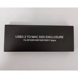 USB C 3.2 Boîtier 12+16 pin SSD, Lecteur Disque SSD Externe pour MacBook Air/Pro Mid 2013-2017, Portable Enclosure vers Mac SSDs