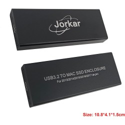 USB C 3.2 Boîtier 12+16 pin SSD, Lecteur Disque SSD Externe pour MacBook Air/Pro Mid 2013-2017, Portable Enclosure vers Mac SSDs