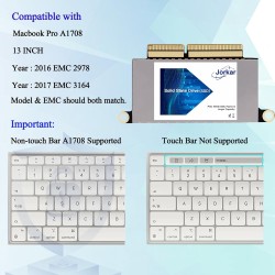 Disque SSD Interne 512Go pour MacBook Pro A1708 SSD NVMe PCIe Gen3x4, SSD Remplacement Kit de Mise à Niveau pour MacBook Pro A17