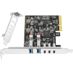 Carte d'extension PCIe à USB 3.2/3.1 de 2e gén, 5 Ports (3 Type C-2 Type A) 10+10Gbps, Carte PCIe à USB C PC Interne Hub PCI-E A