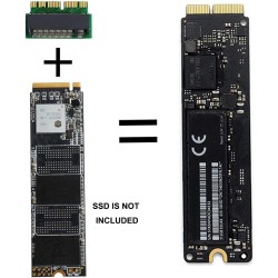 Adaptateur M.2 NVMe to 12+16pin SSD pour Macbook Air/Pro Retina 2013-2017, M.2 NVME/AHCI SSD Convertir Le Connecteur pour A1465 