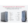 Vertical Docking Station USB-C 3 moniteurs, Station d'accueil 15 en 1 Triple écran avec 2 HDMI 4K et 1 DP, 10Gbit/s USB C USB-A 