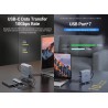 Vertical Docking Station USB-C 3 moniteurs, Station d'accueil 15 en 1 Triple écran avec 2 HDMI 4K et 1 DP, 10Gbit/s USB C USB-A 