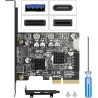PCIe vers USB C 3.2 Gen 2 Carte d'extension PCI-E 10Gbit/s avec USB-C + Type A + Connecteur Interne 19 Broches + Type E A-Key Ad