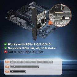 PCIe vers USB C 3.2 Gen 2 Carte d'extension PCI-E 10Gbit/s avec USB-C + Type A + Connecteur Interne 19 Broches + Type E A-Key Ad