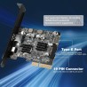 PCIe vers USB C 3.2 Gen 2 Carte d'extension PCI-E 10Gbit/s avec USB-C + Type A + Connecteur Interne 19 Broches + Type E A-Key Ad
